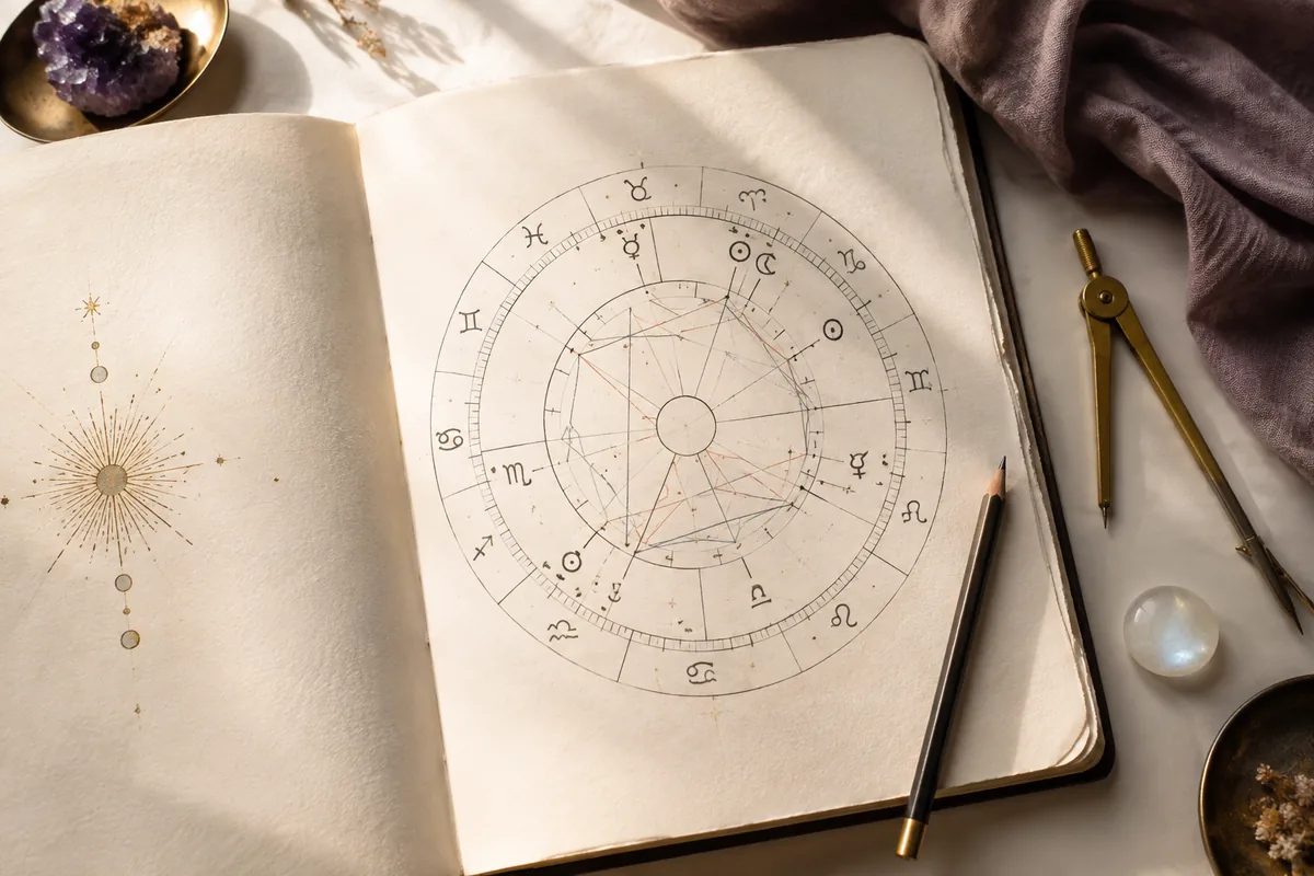 Editorial astrology artwork for Birth Chart Analysis: How to Read Your Natal Chart Step by Step