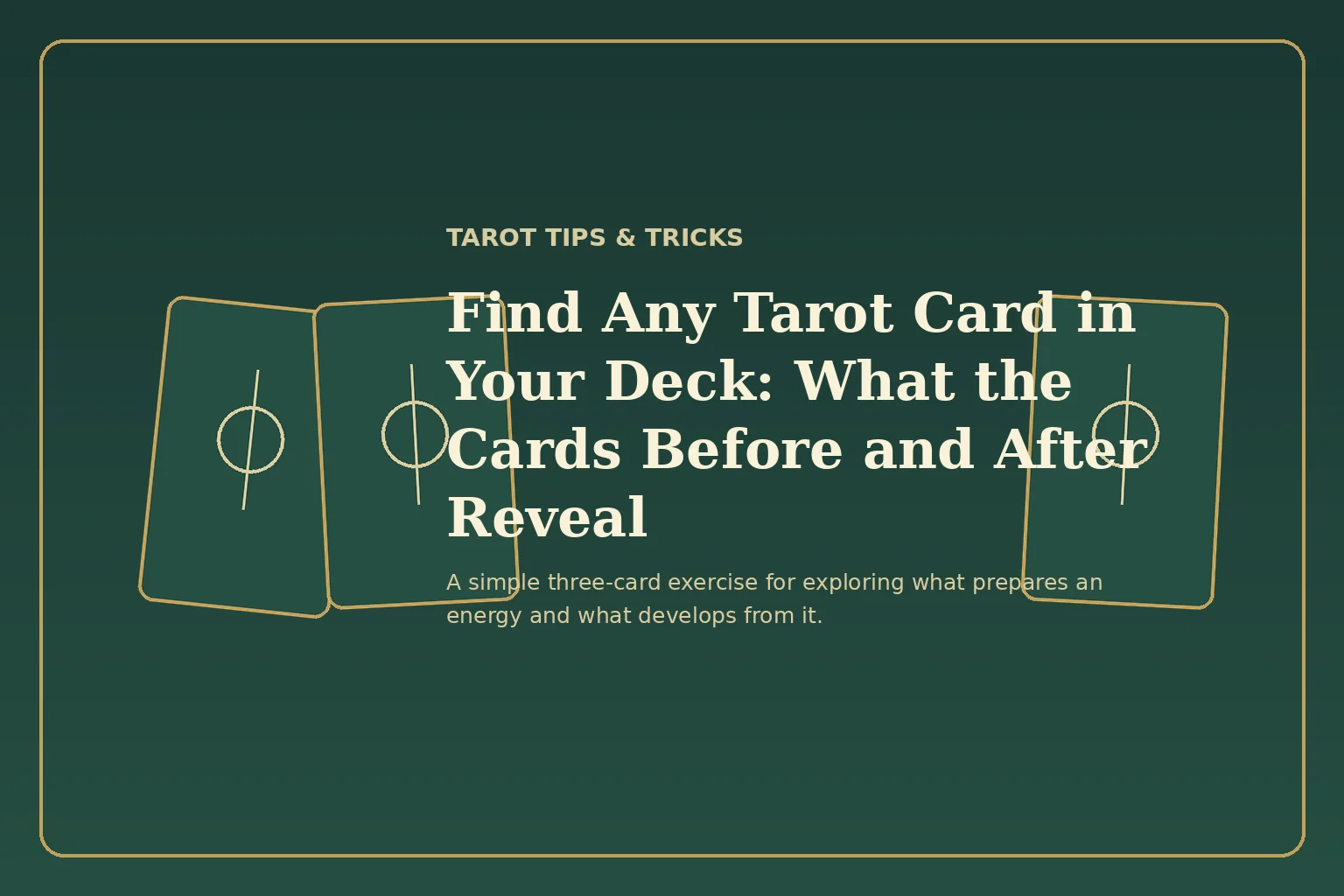 Editorial graphic for Find Any Tarot Card in Your Deck: What the Cards Before and After Reveal