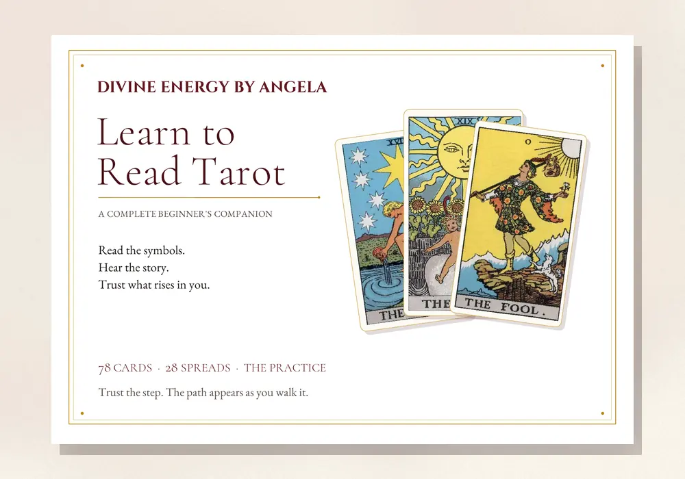Cover of the Learn to Read Tarot complete beginner workbook