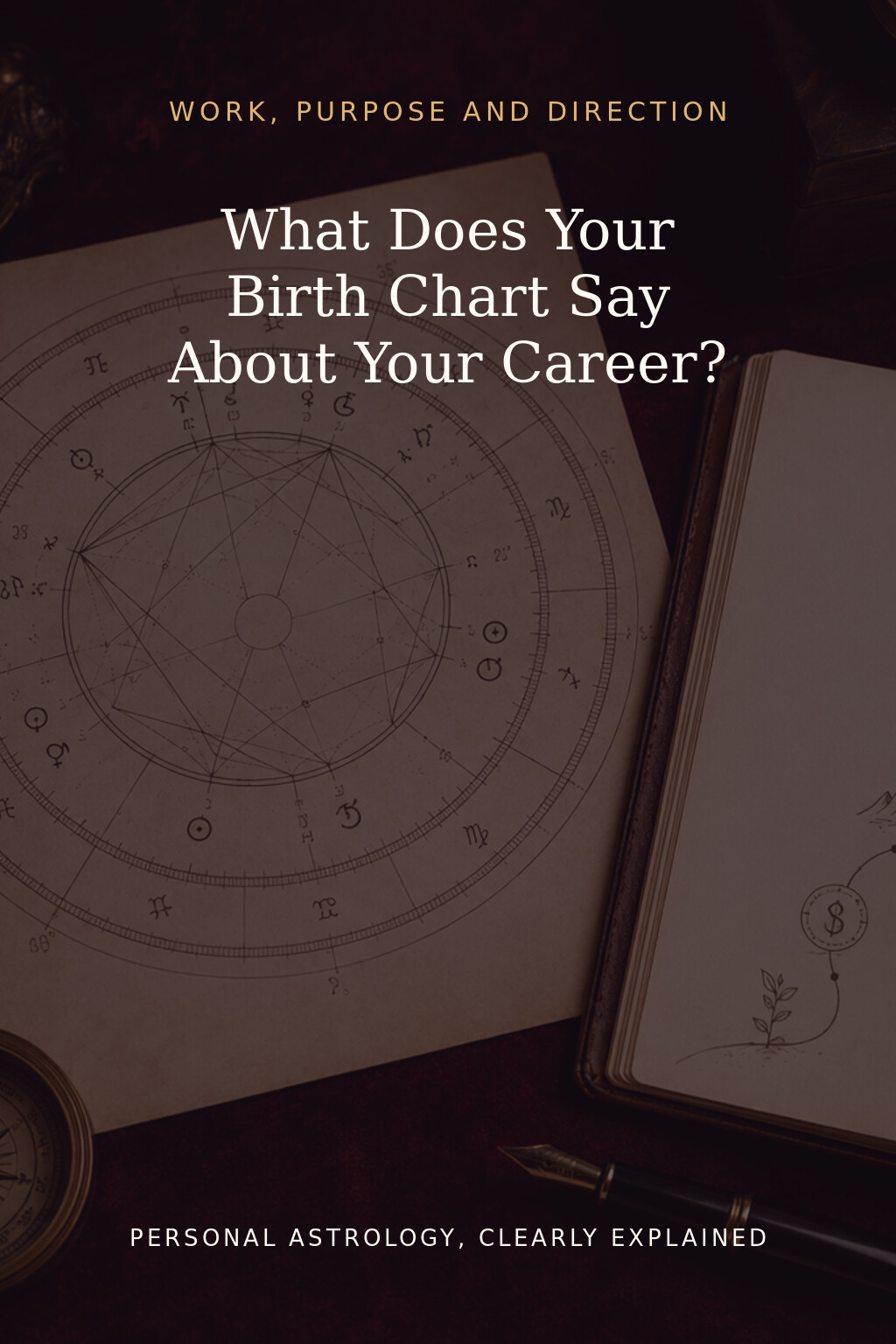 Pinterest cover about career meaning in a birth chart