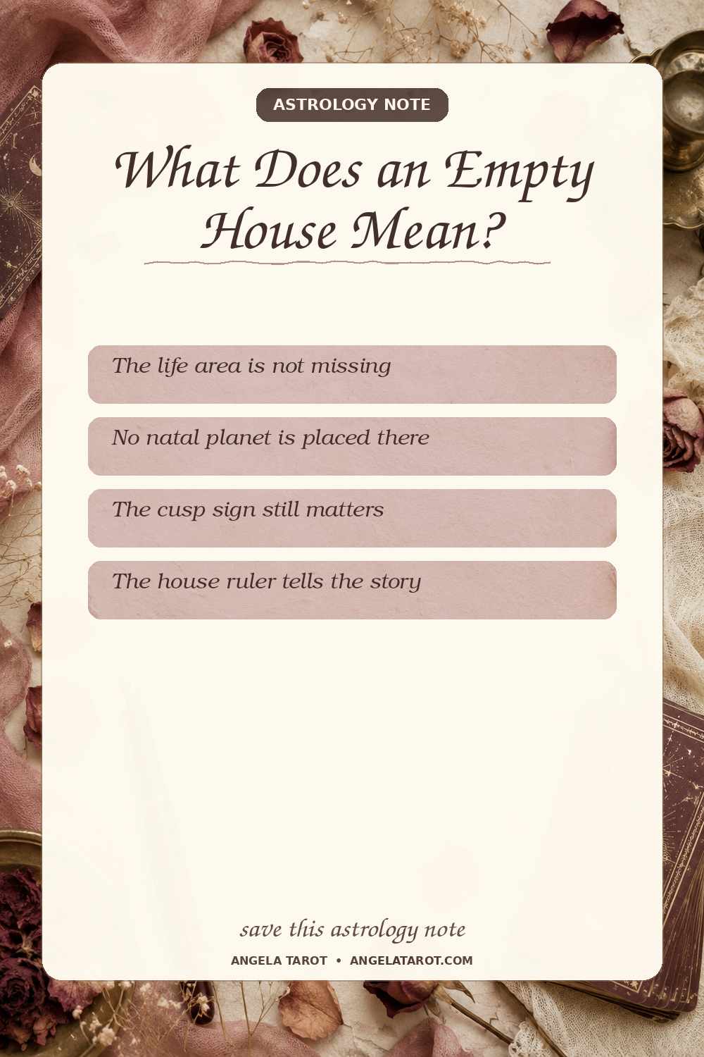Pinterest astrology note for What Does an Empty House Mean?