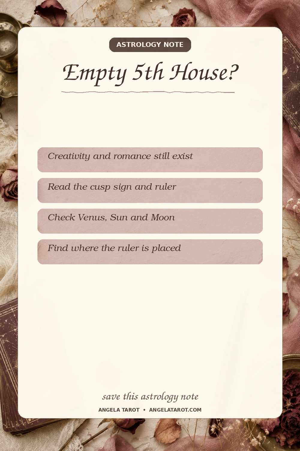Pinterest astrology note for Empty 5th House?