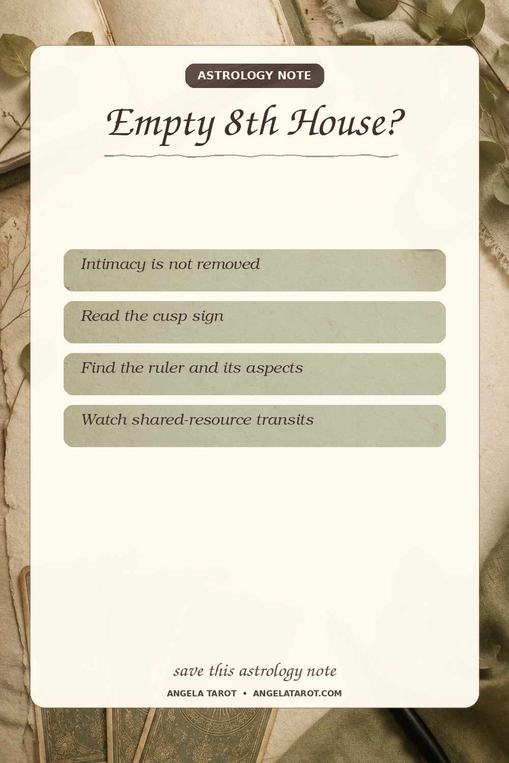 Pinterest astrology note for Empty 8th House?