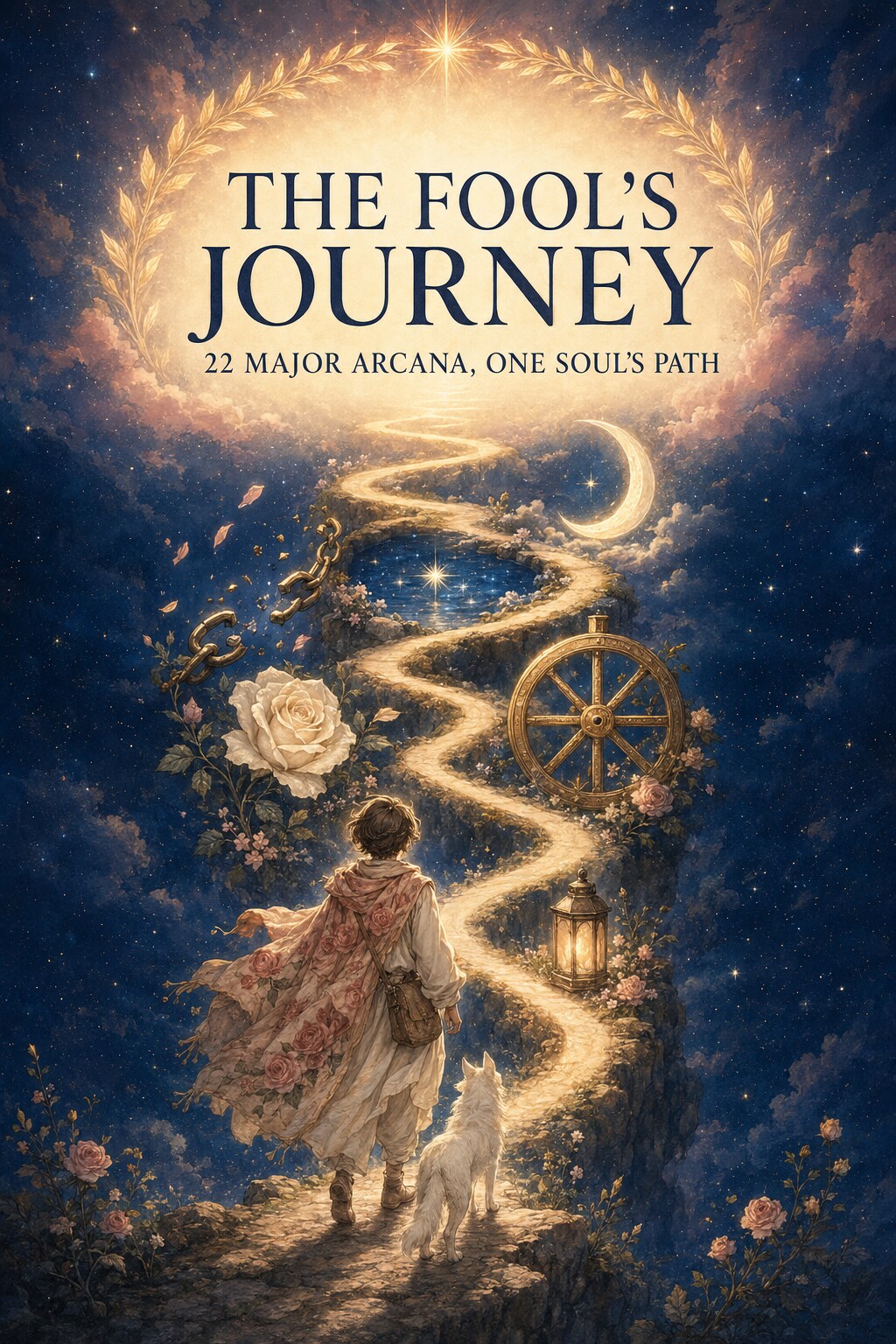 Pinterest cover for The Fool's Journey through the 22 Major Arcana