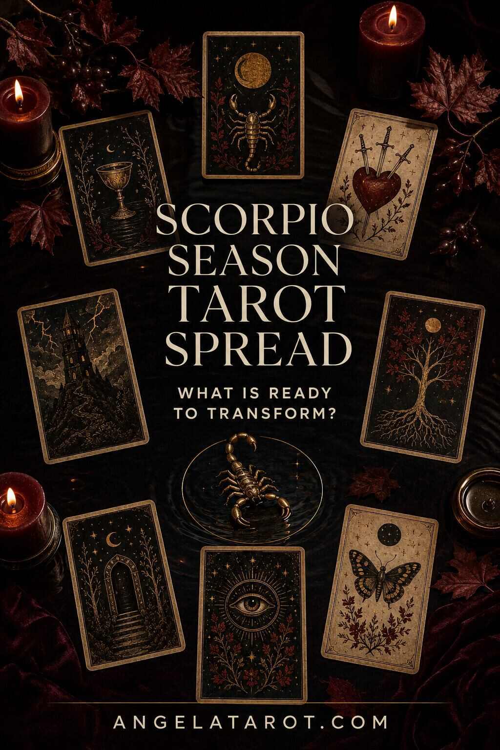 Pinterest cover for Scorpio Season Tarot Spread