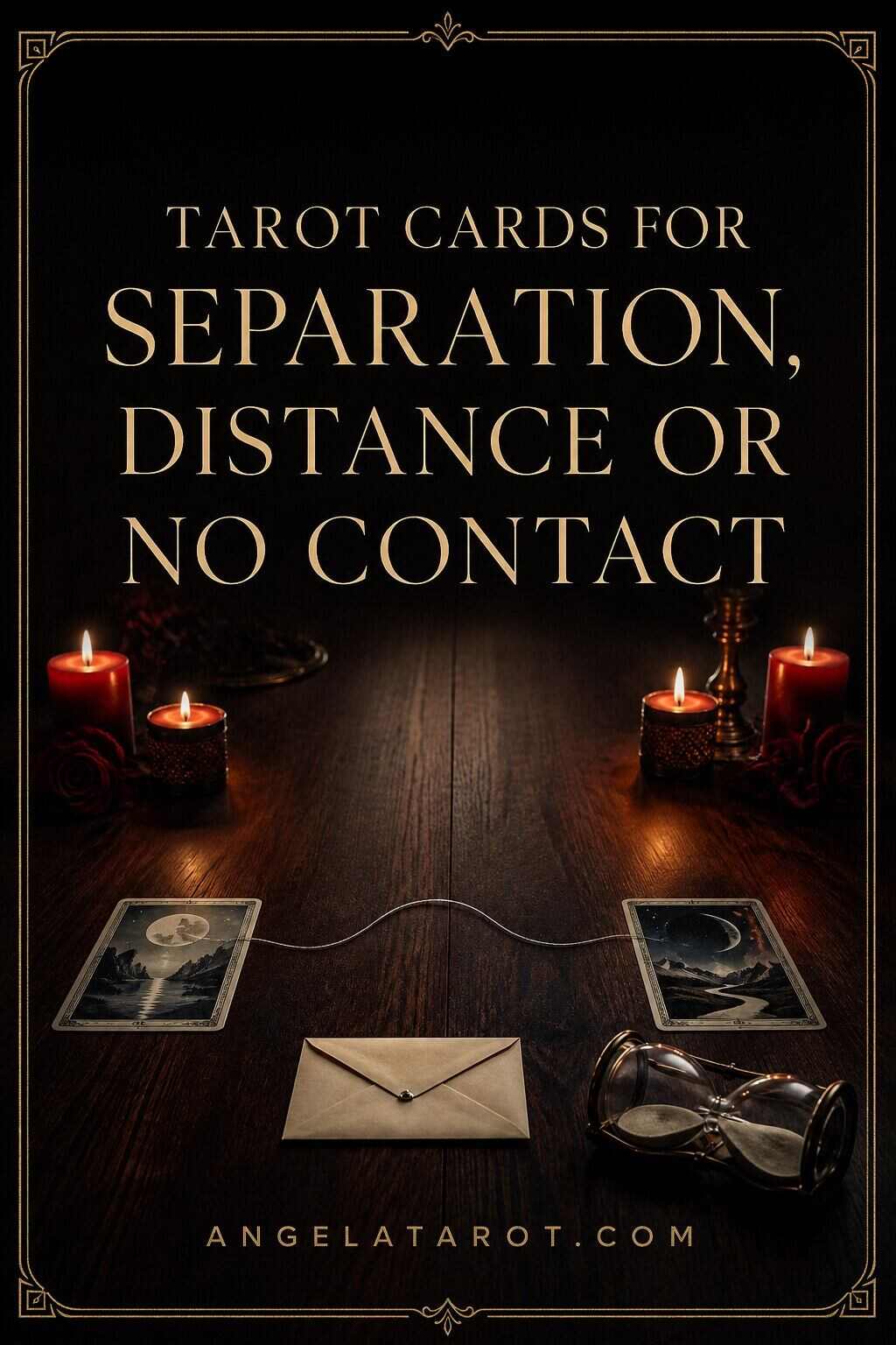 Pinterest cover for Tarot Cards That Show Separation, Distance or No Contact