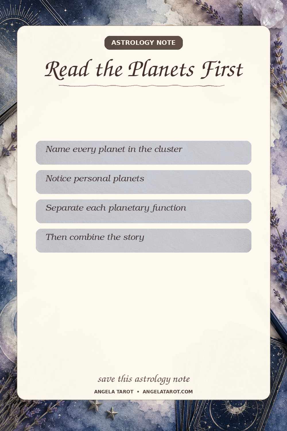 Pinterest astrology note for Read the Planets First