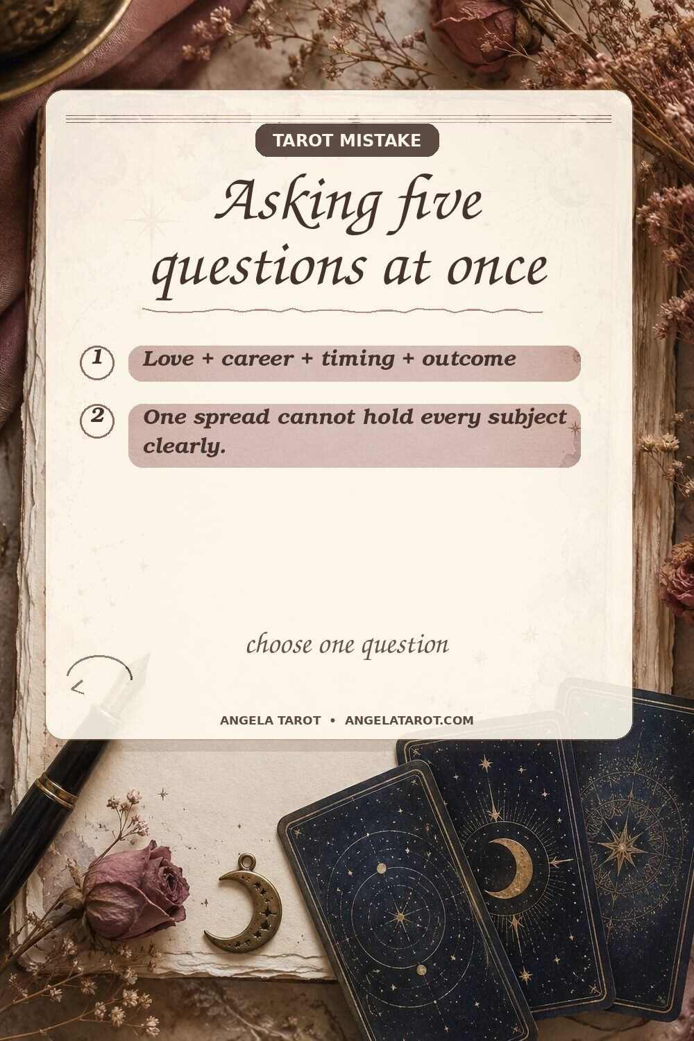 Pinterest graphic for Asking five questions at once