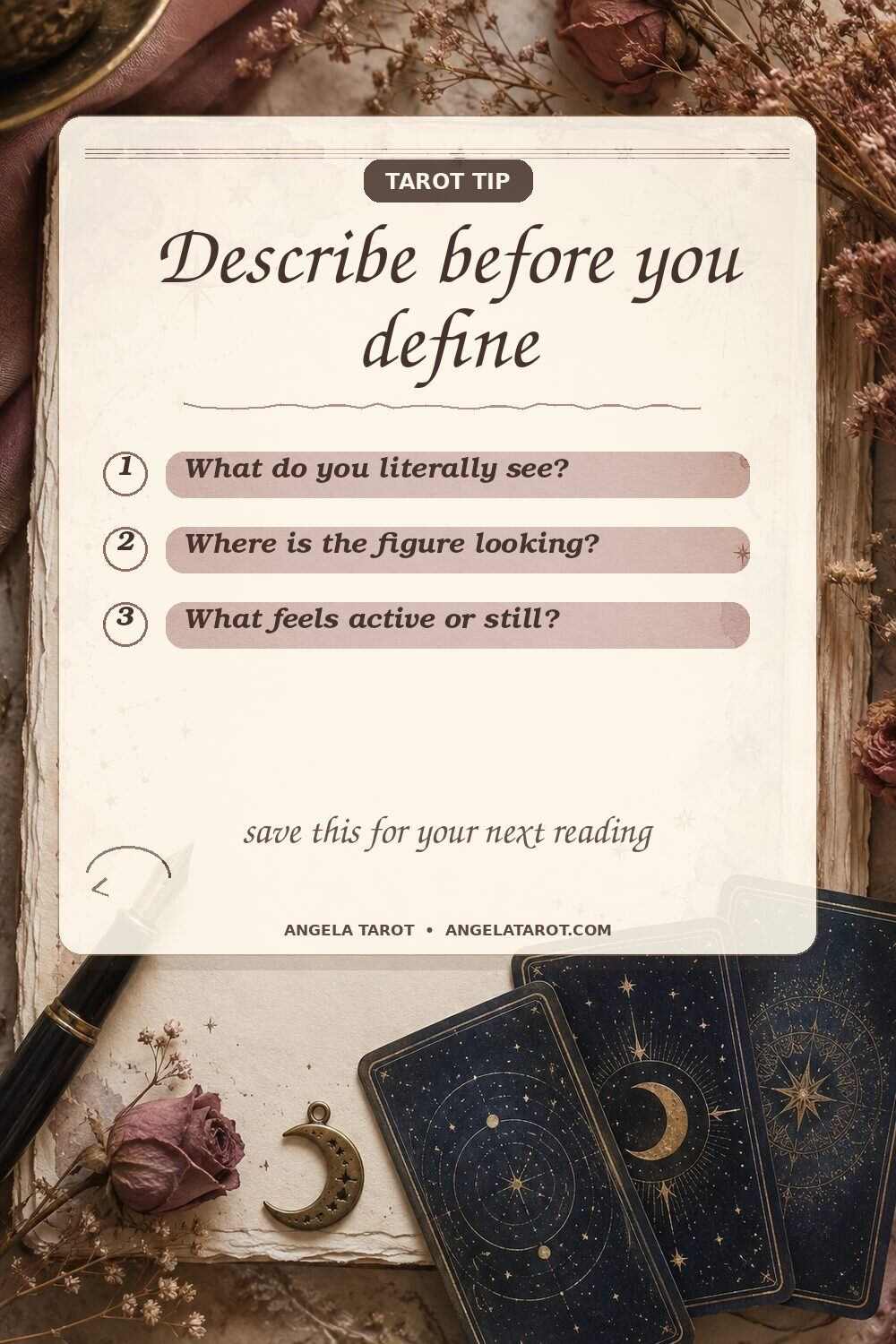 Pinterest graphic for Describe before you define