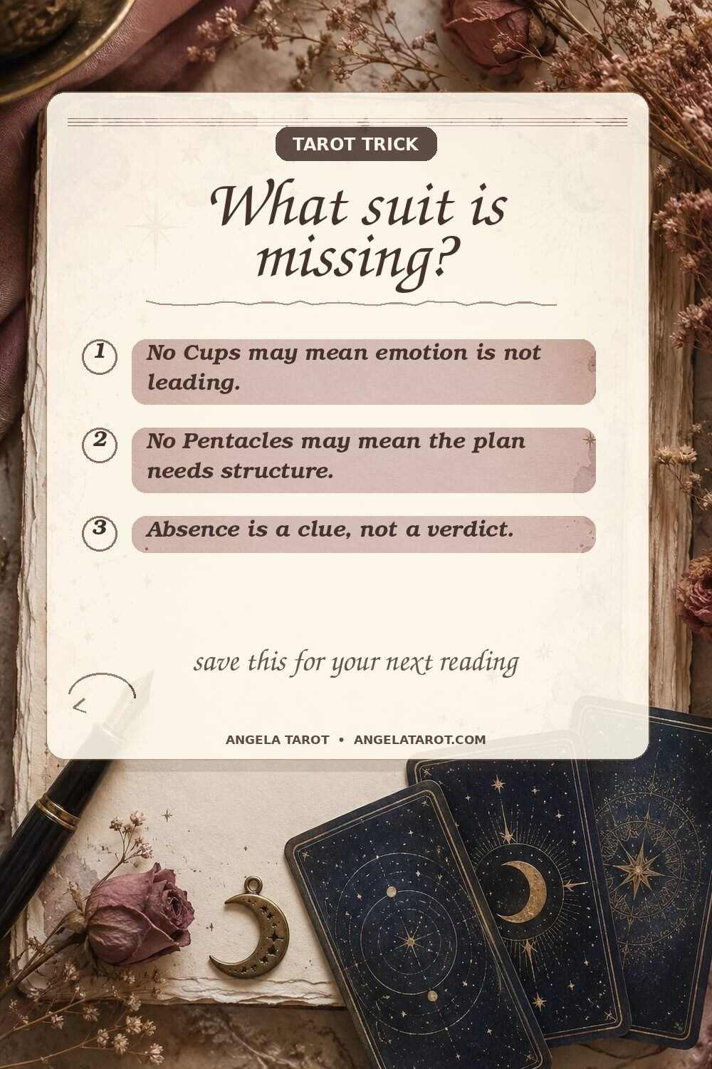 Pinterest graphic for What suit is missing?