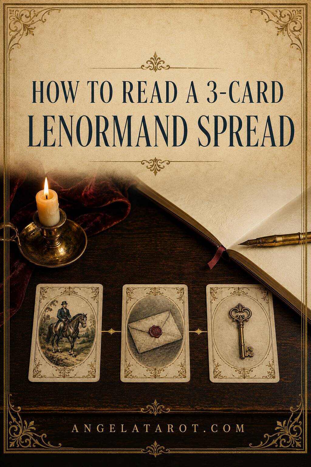 Pinterest cover for How to Read a 3-Card Lenormand Spread