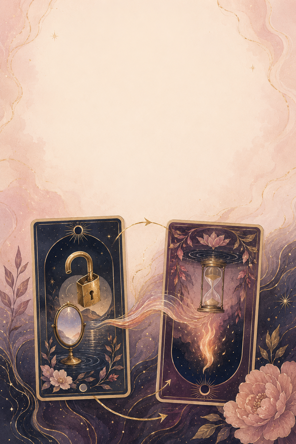 Original illustration of upright and reversed tarot energies