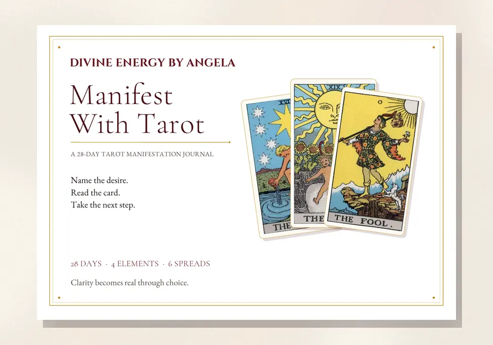 Cover of the Manifest With Tarot 28-day journal