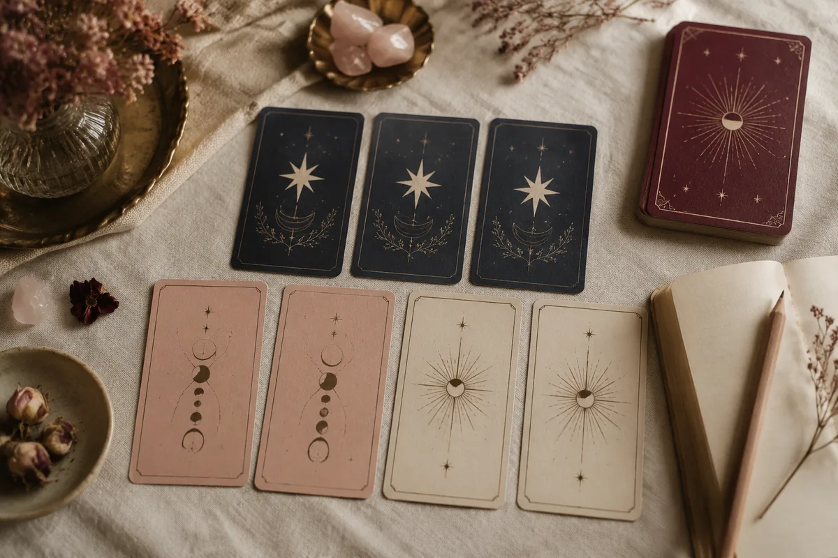 Editorial tarot artwork for How to Read Repeating Tarot Cards and Patterns